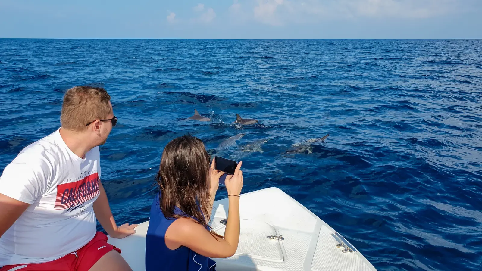 Boat-based wildlife search trip on open water near Ukulhas in the Maldives.